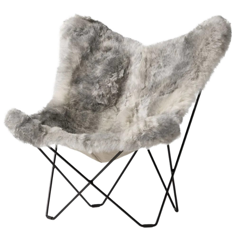 Cuero Iceland Mariposa lepakkotuoli Shorn Natural harmaa